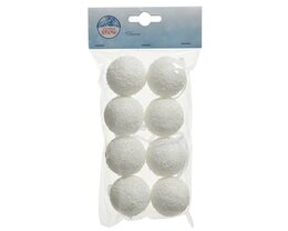 Sneeuwbal D4cm foam 8stuks