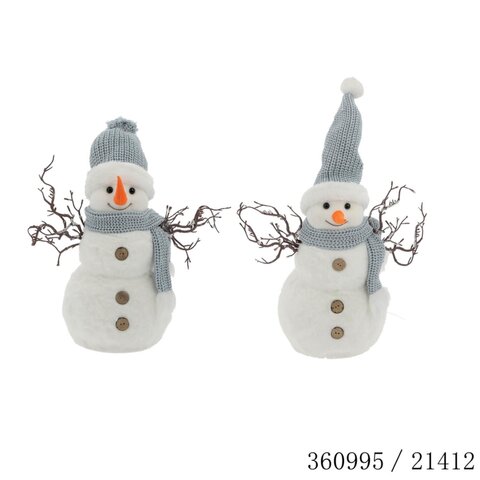 Sneeuwman 26x34cm met sjaal 2ass