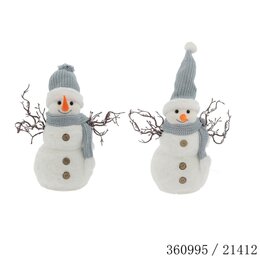 Sneeuwman 26x34cm met sjaal 2ass