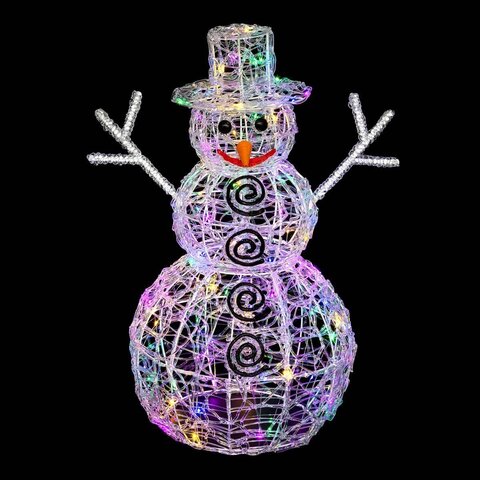 Sneeuwman 57cm - 100leds multicolor - afbeelding 3