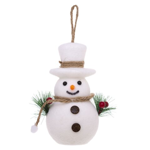 Sneeuwman H17cm wit