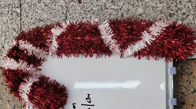 Snoep Tinsel 43x38cm - rood