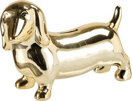 Spaarpot teckel 22x15cm goud