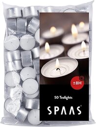 Spaas theelichtjes +/-8u 50st+5