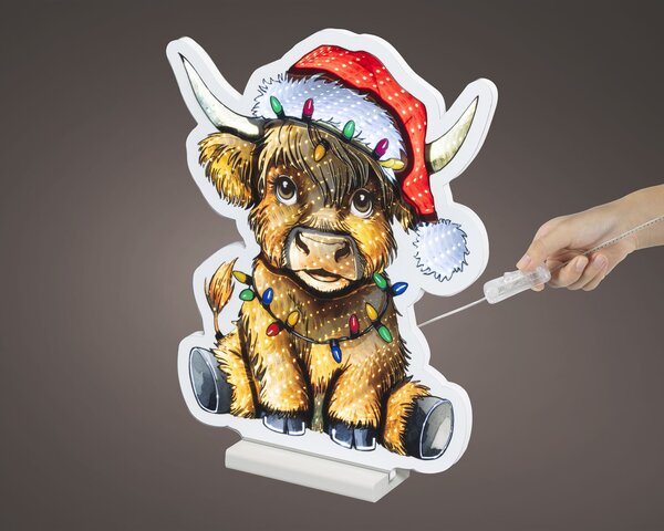 Spiegel 31x39cm Highland koe Led