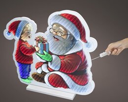 Spiegel 57x53cm Kerstman met kind Led