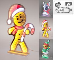 Spiegel Kerst H37cm Led 3ass