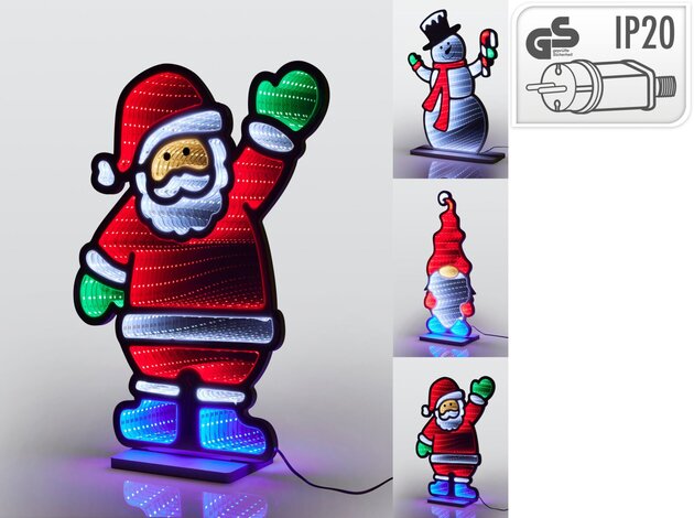 Spiegel Kerst H45cm Led 3ass