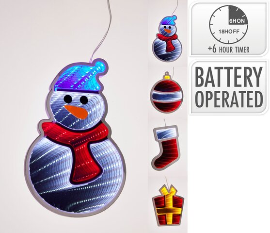 Spiegel Kerst Led 4ass