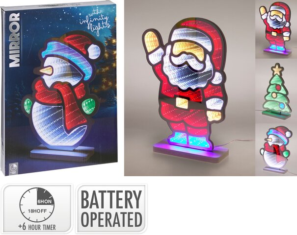 Spiegel Kerstfiguur Led 3ass