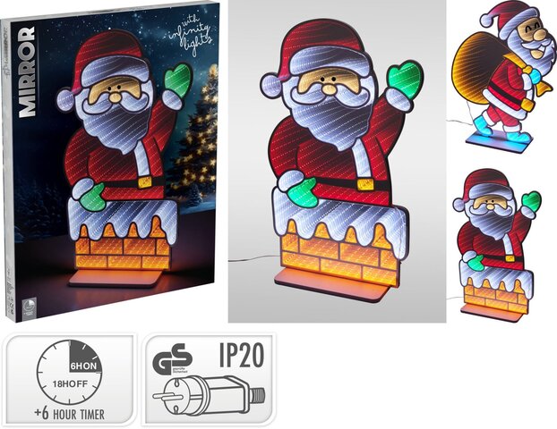 Spiegel Kerstman Led 2ass