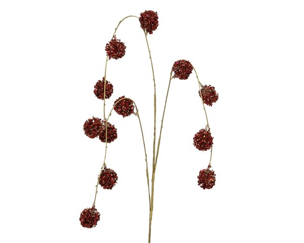 Spray lametta op steel 12xH90cm rood