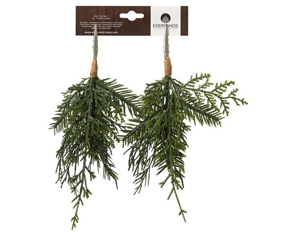 Spray Lush op clip D15xH22cm 2stuks groen