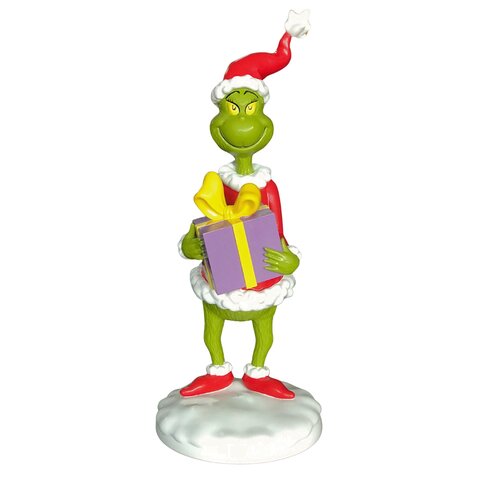 Statue Grinch avec cadeau