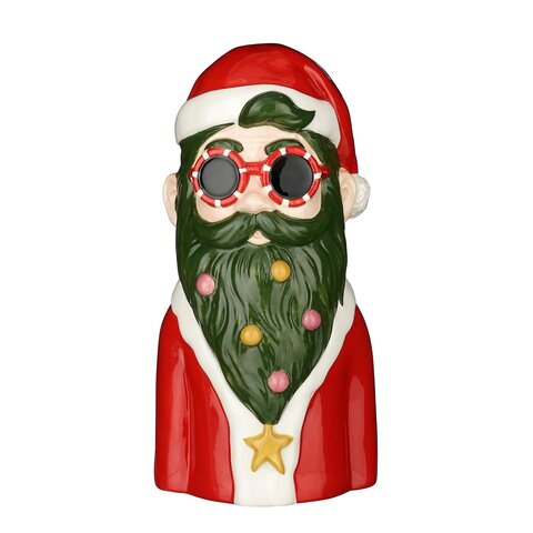 Statue Père Noël 14x13x29cm avec lunettes