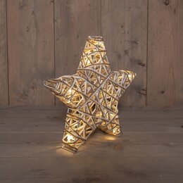 Ster 30x5cm 10Led jute katoen warm wit