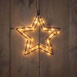 Ster 40Led classic koperdraad zwart 30x30,5cm Timer