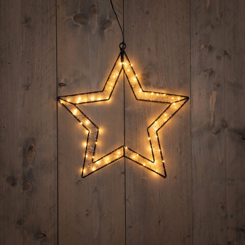 Ster 60Led classic koperdraad zwart 40x40,5cm Timer