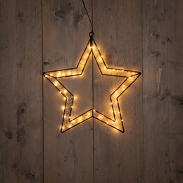 Ster 60Led classic koperdraad zwart 40x40,5cm Timer