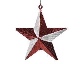 ster plastic hang - 9,5cm - rood
