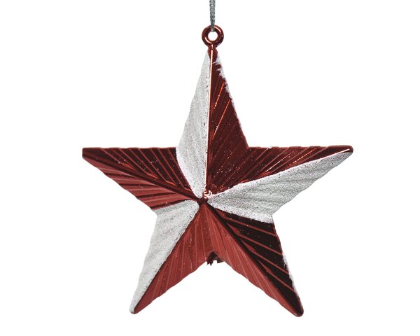 ster plastic hang - 9,5cm - rood