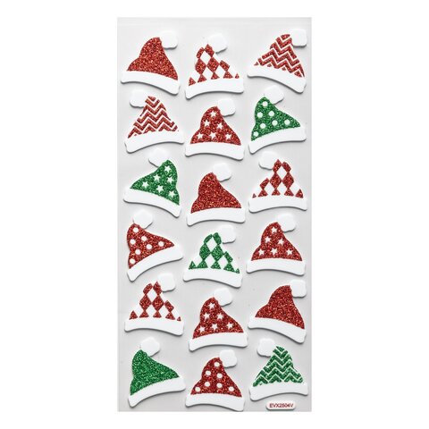 Stickers bonnet rouge-vert 2ass