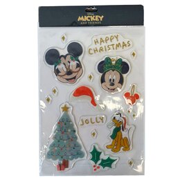 Stickers de fenêtre Mickey & Friends gel pailleté A3