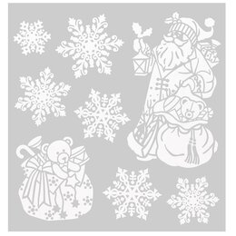Stickers fenêtres H30cm paillette 6ass