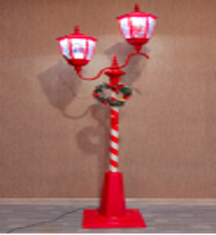 Straatlantaarn dubbel rood wit sneeuw 185x85x41