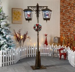 Straatlantaarn dubbel zwart sneeuw 188x81x40