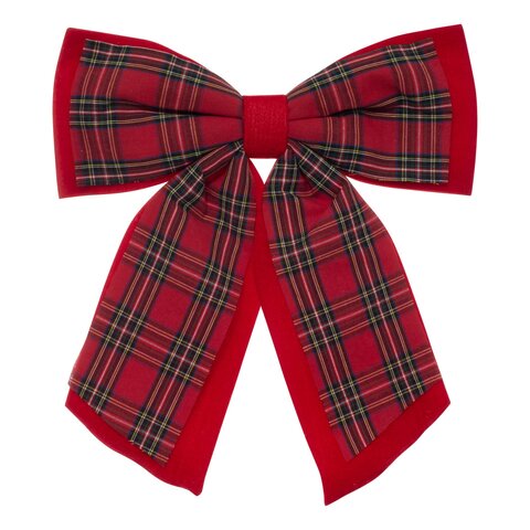 Strik Tartan 40x45cm fluweel rood