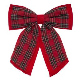 Strik Tartan 40x45cm fluweel rood