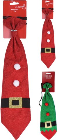 Stropdas Kerst H39cm 2ass