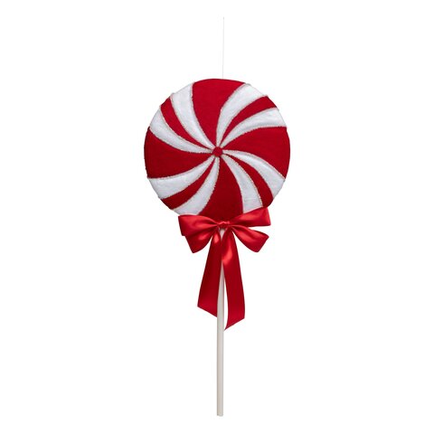 Sucette D34xH80cm rayé rouge blanc