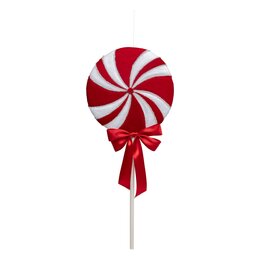 Sucette D34xH80cm rayé rouge blanc