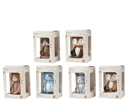 Suspension animaux H12cm verre 6ass