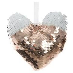 Suspension coeur sequin 12cm