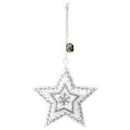 Suspension étoile 13cm métal blanc