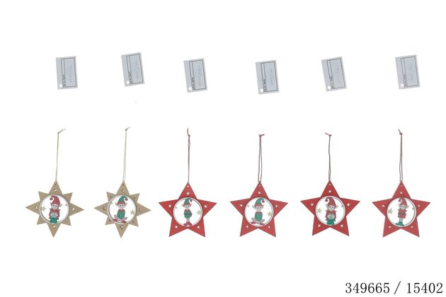 Suspension étoile H9,8cm - avec elfe