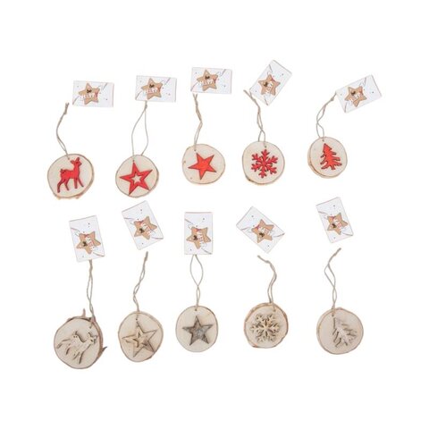 Suspension rondin bois D7,5cm 10ass