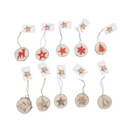 Suspension rondin bois D7,5cm 10ass