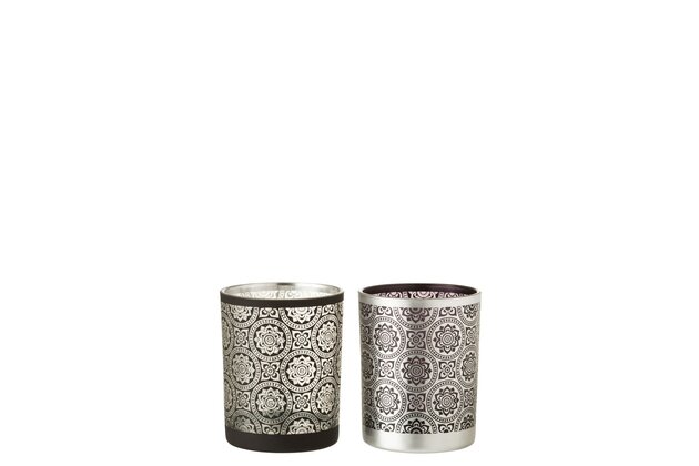 t-lh bloem gl zw/zilv m ass2 (10x10x12,5)