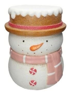 Table d'appoint Bonhomme neige D30/36xH44cm blanc