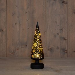 Tafelkerstboom 30x9cm 10Led warm wit zwart