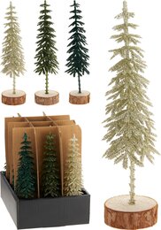 Tafelkerstboom H18cm glitter 3ass