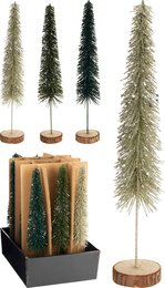 Tafelkerstboom H33cm glitter 3ass