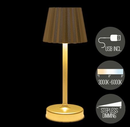 Tafellamp 26x10cm goud warm wit Led