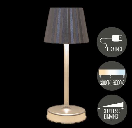 Tafellamp 26x10cm zilver warm wit Led