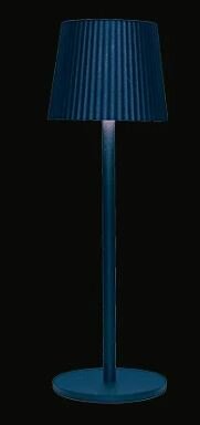 Tafellamp 27x9cm blauw geribbeld warm wit Led