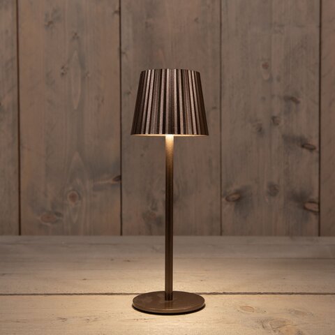 Tafellamp 27x9cm brons geribbeld warm wit Led